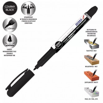 Marker industrial negru 1mm, 2buc