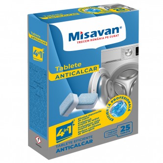 Tablete anticalcar pentru masina de spalat rufe Misavan 4in1 25 tablete